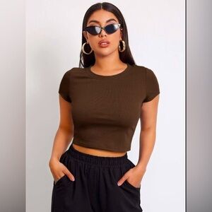 Cropped Brown Women's Top